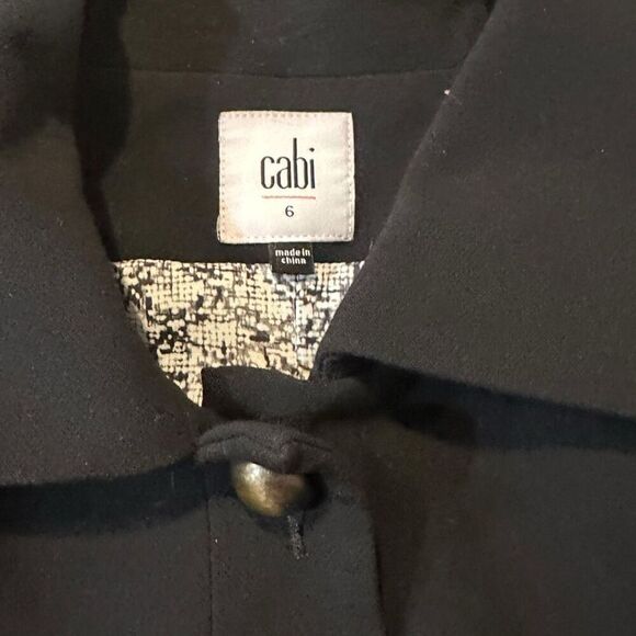 CABI Women's Black Abbott Brass Dome Button Front Blazer Jacket Size 6 - Picture 4 of 5